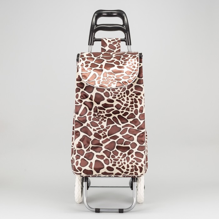 Сумка-тележка хозяйственная на колёсах "Жираф", 1 отдел на клапане, нагрузка до 30 кг, цвет коричневый