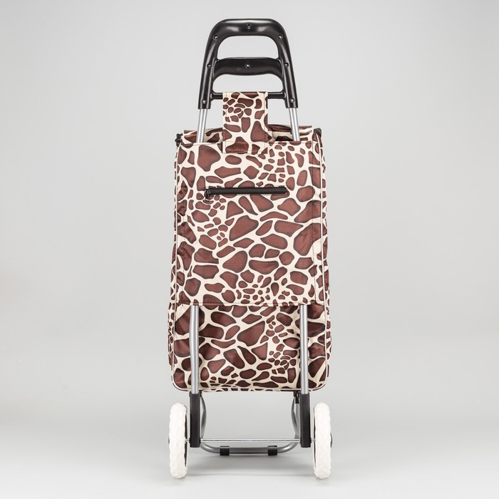 Сумка-тележка хозяйственная на колёсах "Жираф", 1 отдел на клапане, нагрузка до 30 кг, цвет коричневый