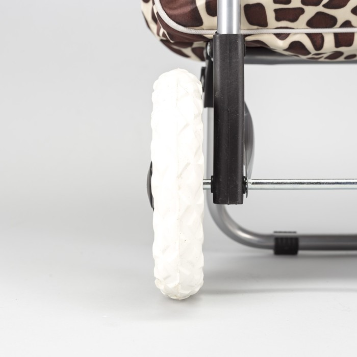 Сумка-тележка хозяйственная на колёсах "Жираф", 1 отдел на клапане, нагрузка до 30 кг, цвет коричневый