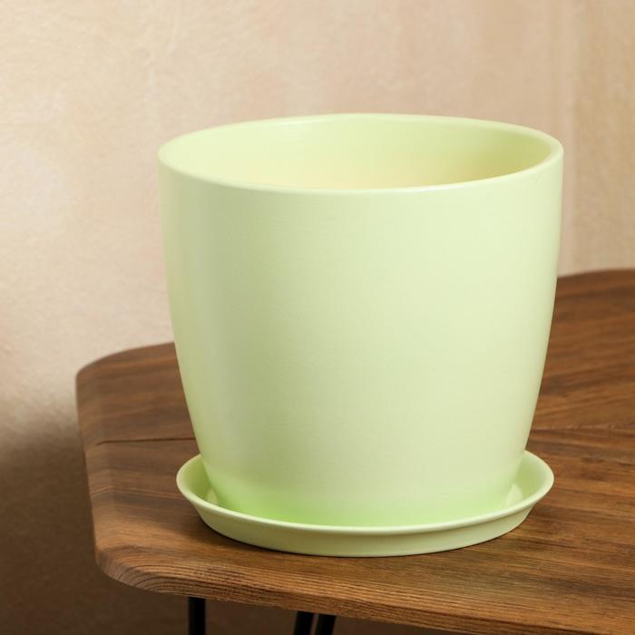 Цветочный горшок "Осень" 5 л глянец фисташка лак