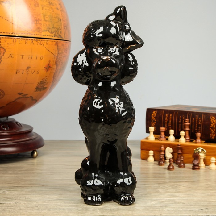 Статуэтка "Собака Пудель", глянец, чёрный