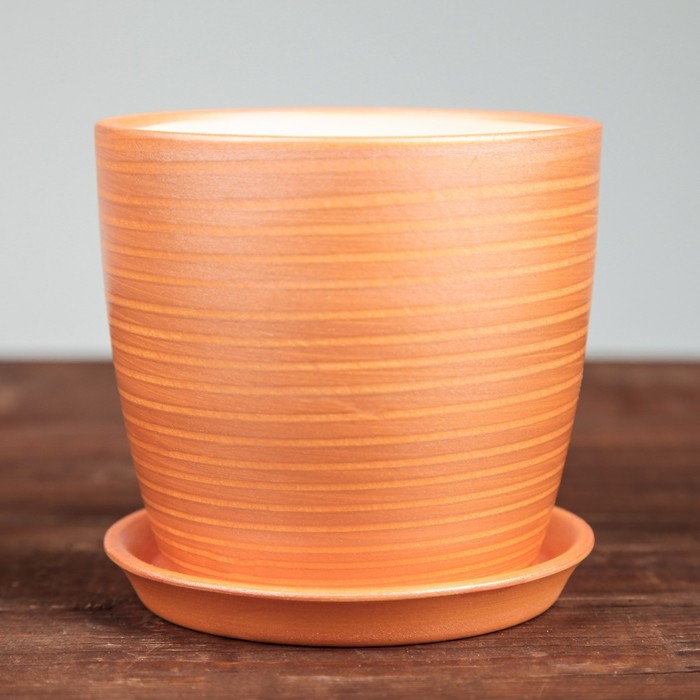 Цветочный горшок "Осень" 0,5 л радуга лосось лак