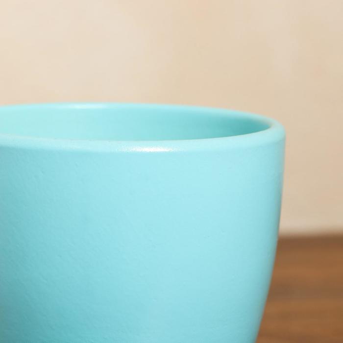 Цветочный горшок "Осень" 1,0 л глянец бирюза лак