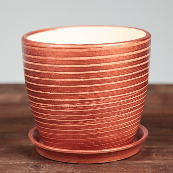 Кашпо "Осень" 1,0 л серпантин бронза лак