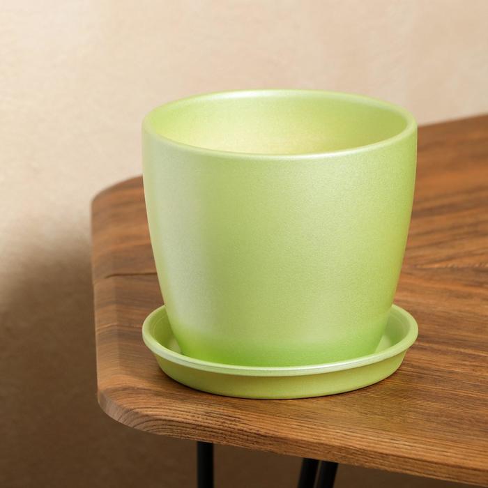 Цветочный горшок "Осень" 2,0 л перламутр фисташка лак