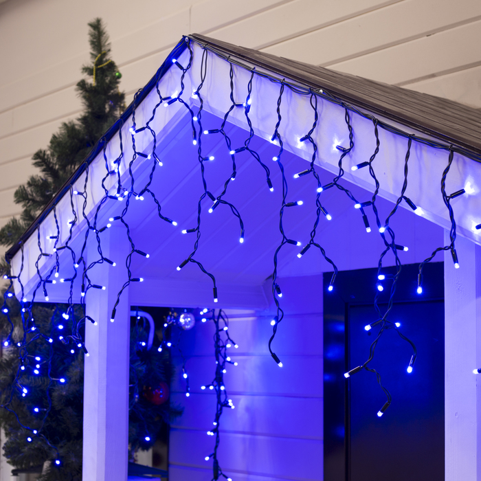 УЦЕНКА Гирлянда "Бахрома" ул.УМС,Ш:3м, В:0,6 м,Н.Т."Каучук" LED-160-220V, вилка в компл. СИН.