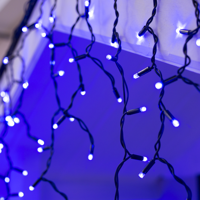 УЦЕНКА Гирлянда "Бахрома" ул.УМС,Ш:3м, В:0,6 м,Н.Т."Каучук" LED-160-220V, вилка в компл. СИН.