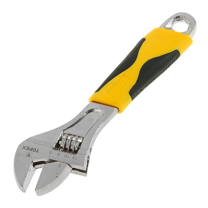 Ключ разводной TOPEX, 150мм, 0-19 мм, метрич. шкала, наклон головки 22°, 2х-комп. рукоятка