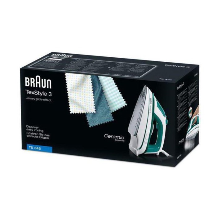 Утюг Braun TS 345, 2000 Вт, керамическая подошва, белый/зеленый