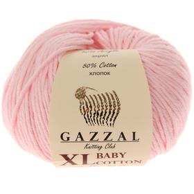 

Пряжа "Baby Cotton XL" 50% хлопок, 50% полиакрил 105м/50гр (3411 неж. розов)