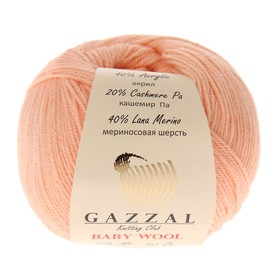 

Пряжа "Baby Wool" 20% кашемир, 40% меринос. шерсть, 40% акрил 175м/50гр (834 персиковый)