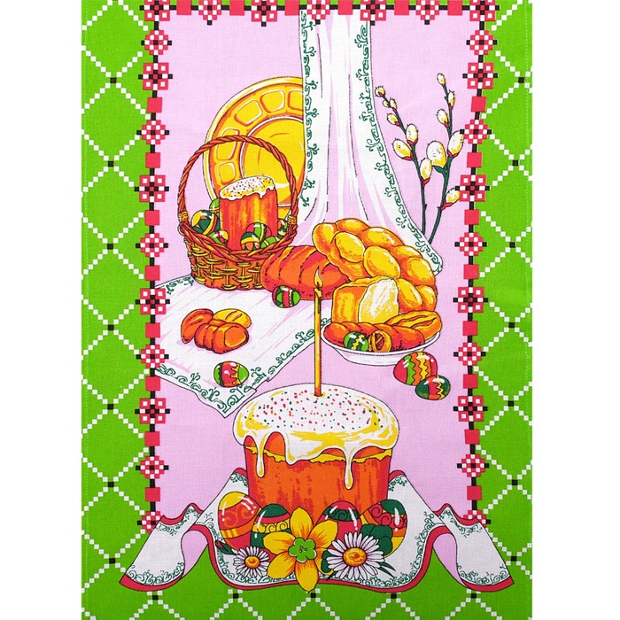 Набор полотенец DomoVita ПАСХА, цвет зелёный, 50х70 см 4 шт в коробке