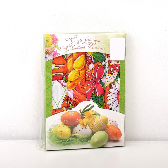 Набор полотенец DomoVita ПАСХА, цвет зелёный, 50х70 см 4 шт в коробке