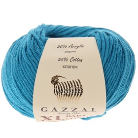 

Пряжа "Baby Cotton XL" 50% хлопок, 50% полиакрил 105м/50гр (3428 бирюза)