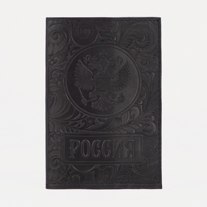 Обложка для паспорта "Хохлома", цвет чёрный
