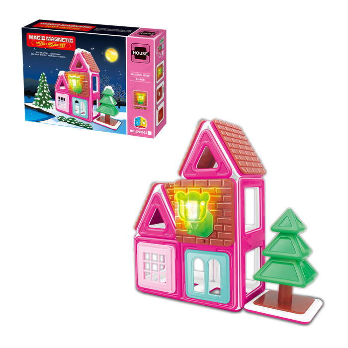 Конструктор магнитный "Забавный домик", 25 деталей