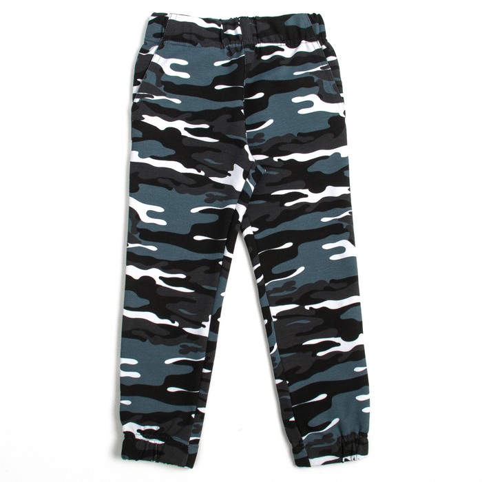 Брюки для мальчика, рост 98 см, цвет серый камуфляж Н1022