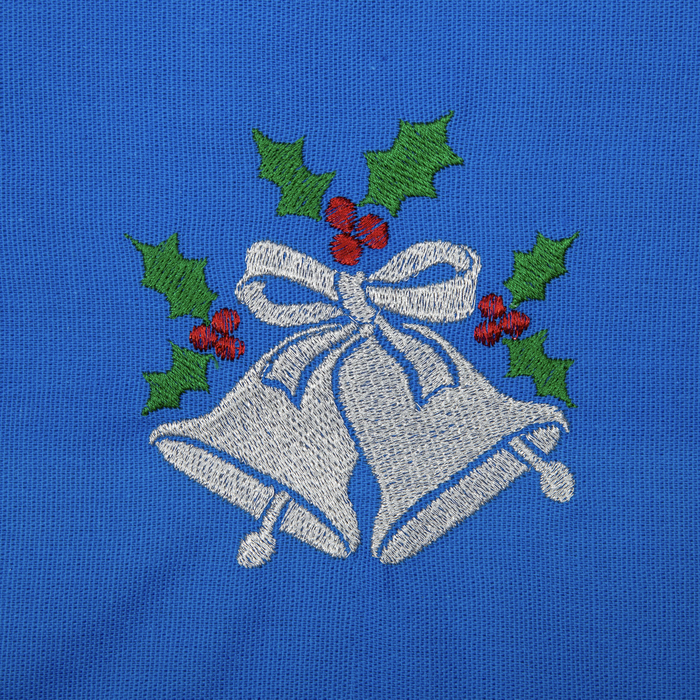 Набор салфеток "Этель" Новогодние колокольчики, 40х40 цвет синий, 2 шт, с ВМГО хл, 200 гр/м²