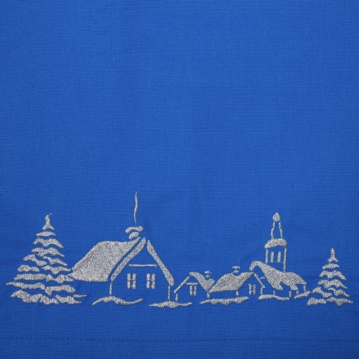 Набор салфеток "Этель" Рождественская деревня, 40х40 цвет синий, 2 шт, с ВМГО хл, 200 гр/м²