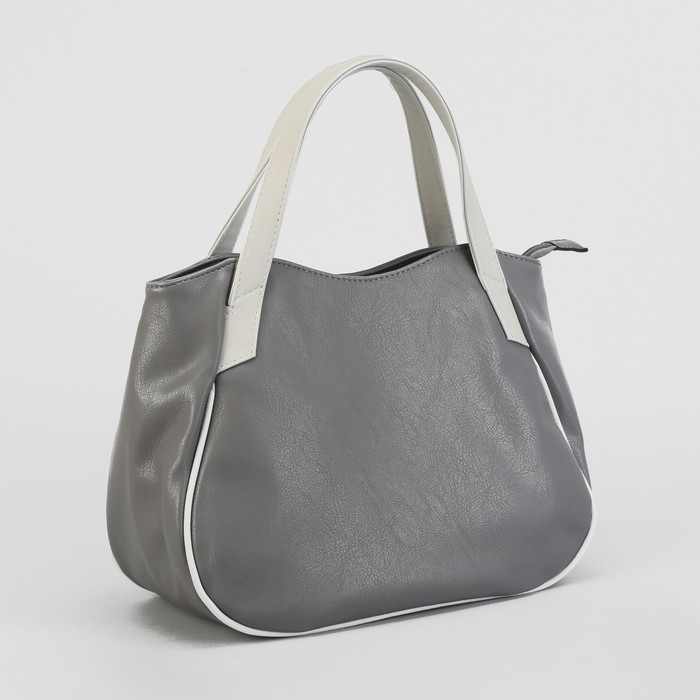 Сумка женская, отдел на молнии, наружный карман, цвет тёмно-серый