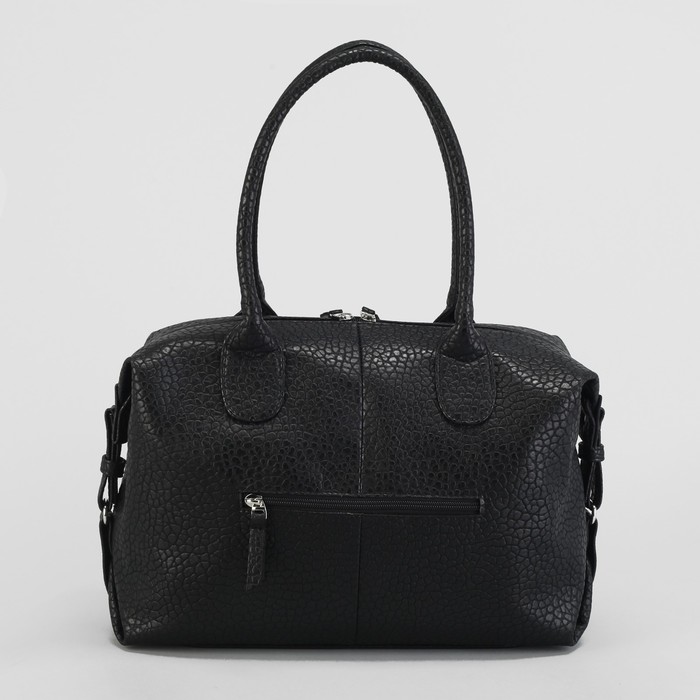 Сумка женская, отдел на молнии, 2 наружных кармана, цвет чёрный