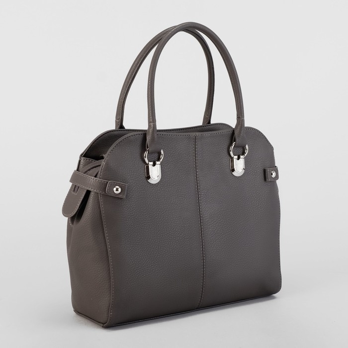 Сумка женская, отдел с перегородкой на молнии, наружный карман, цвет серый