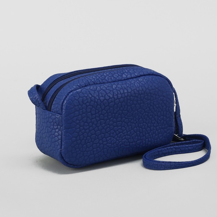 Сумка женская на молнии, 2 отдела, регулируемый ремень, цвет василёк