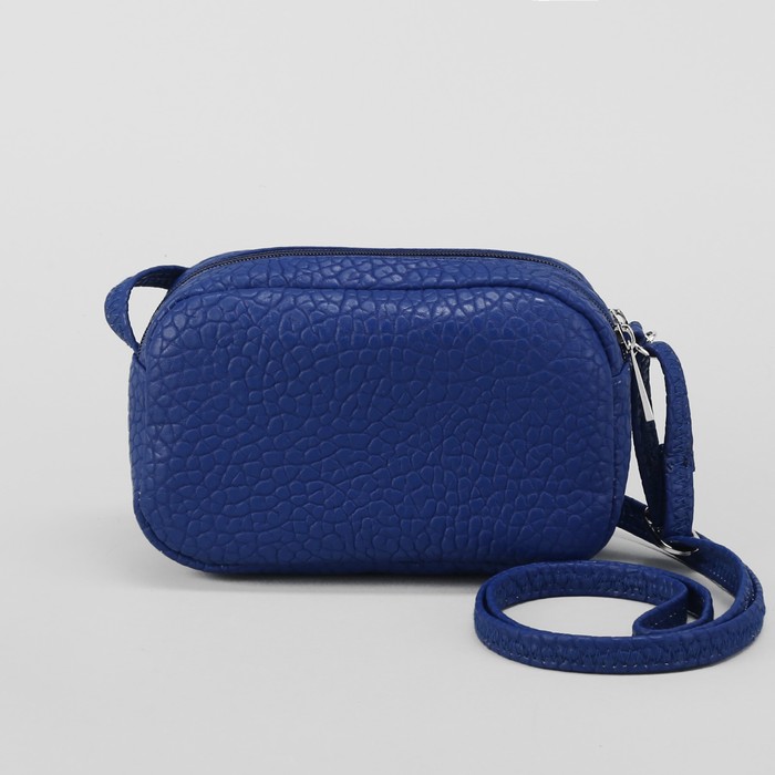 Сумка женская на молнии, 2 отдела, регулируемый ремень, цвет василёк