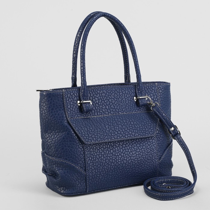 Сумка женская, отдел на молнии, 2 наружных кармана, цвет синий