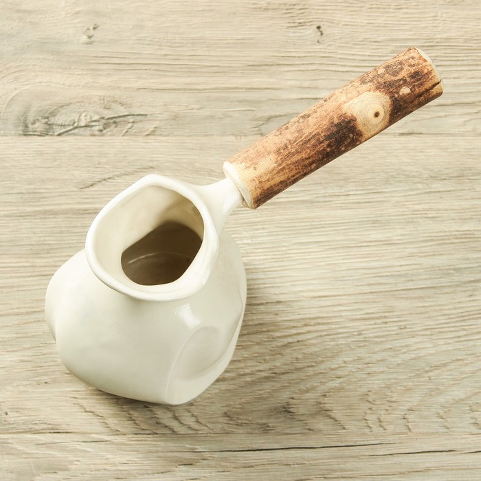 Турка для кофе с деревянной ручкой 0,5 л "Органик", микс