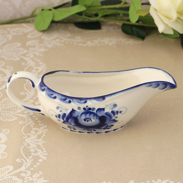 Соусник «Ромашка», 21х5,5 см, гжель