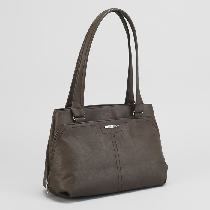 Сумка женская, отдел на молнии, наружный карман, цвет коричневый