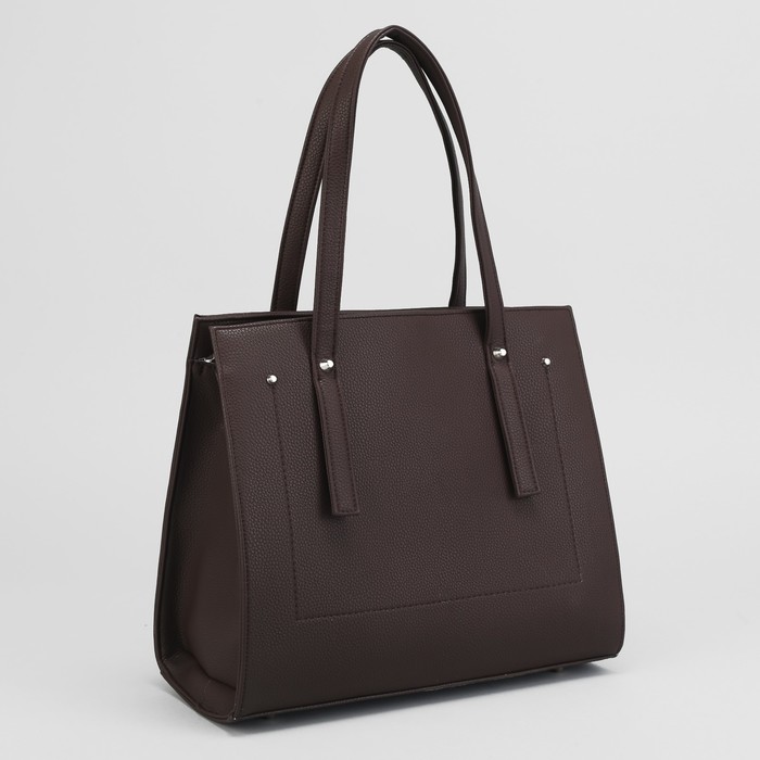 Сумка женская, отдел на молнии, наружный карман, цвет коричневый