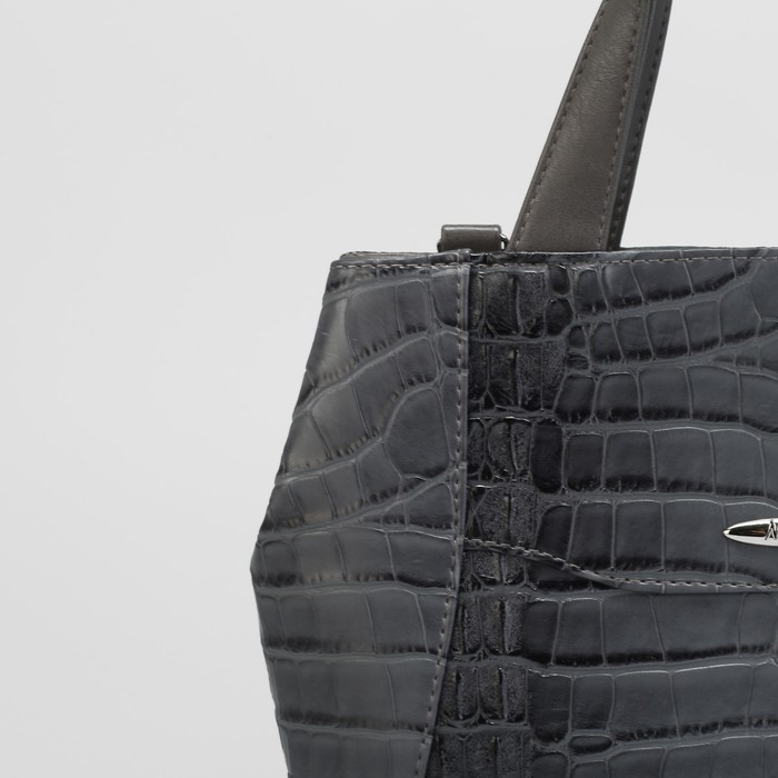 Сумка женская, 2 отдела на молниях, наружный карман, цвет серый