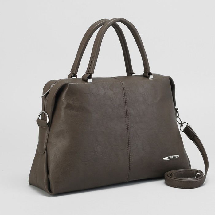 Сумка женская, отдел на молнии, наружный карман, цвет коричневый