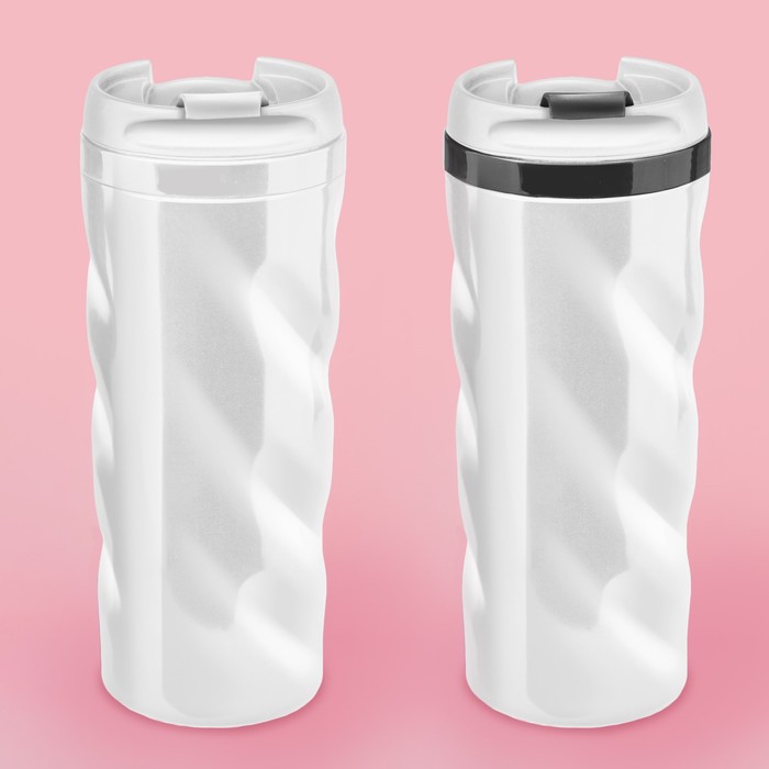 Термостакан белый "Волны", 350 мл, МИКС