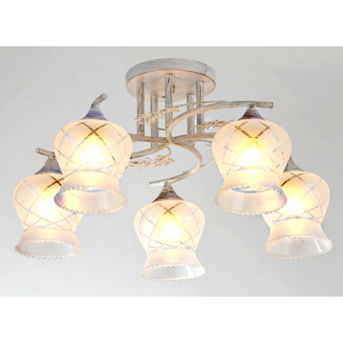 Люстра "Леонила" 5xE27x60Вт белый 50x50x25см.