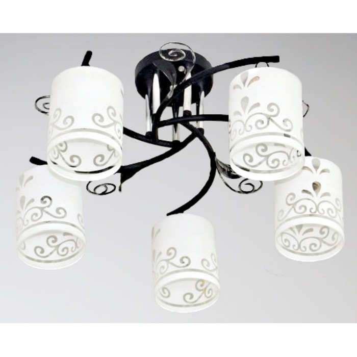 Люстра "Надия" 5xE27x60Вт черный-хром 50x50x25см.