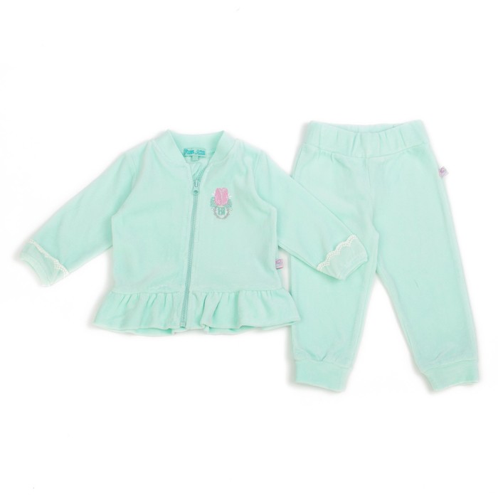 Комплект для девочки (джемпер на молнии+брюки), рост 104 см, цвет голубой