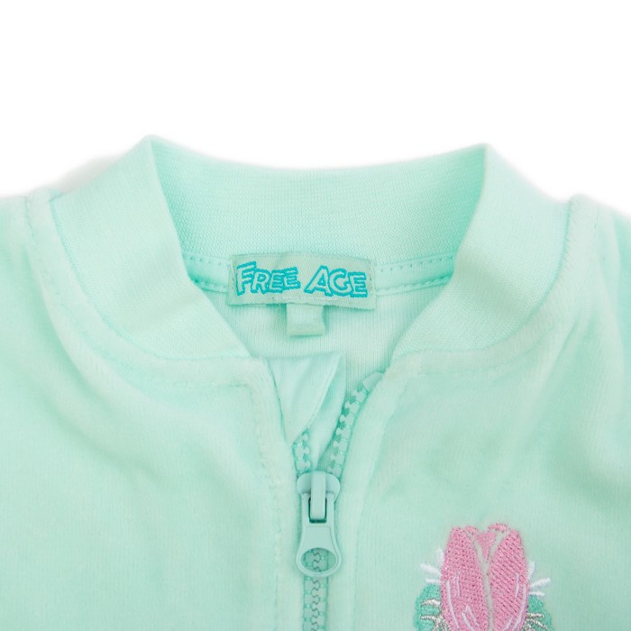 Комплект для девочки (джемпер на молнии+брюки), рост 104 см, цвет голубой