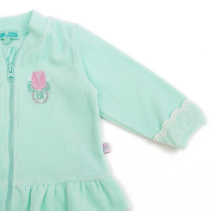 Комплект для девочки (джемпер на молнии+брюки), рост 104 см, цвет голубой