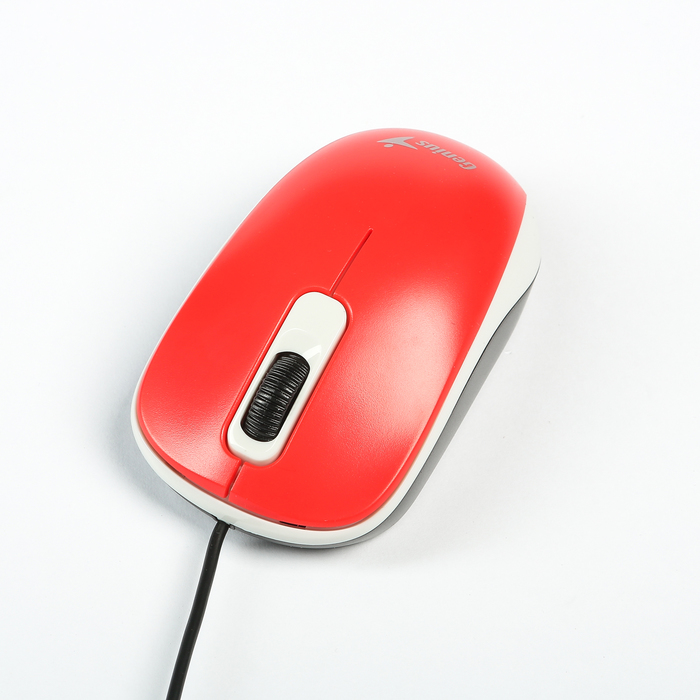 Мышь Genius DX-110, проводная, симметричная, 1000dpi, красная