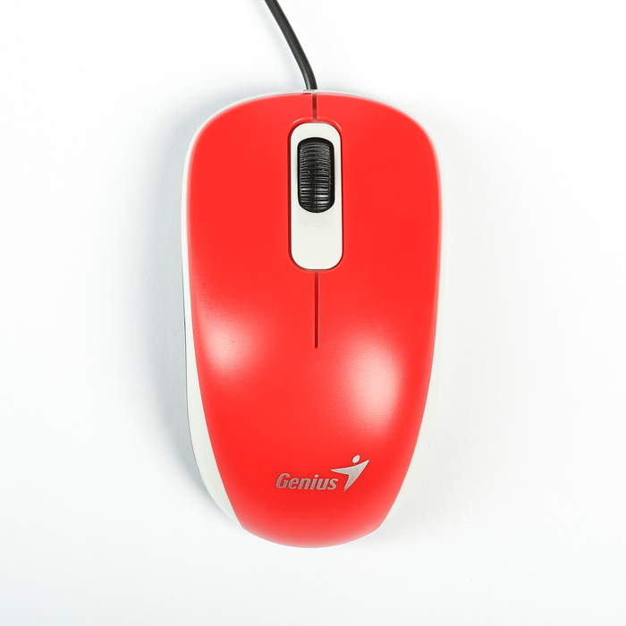 Мышь Genius DX-110, проводная, симметричная, 1000dpi, красная