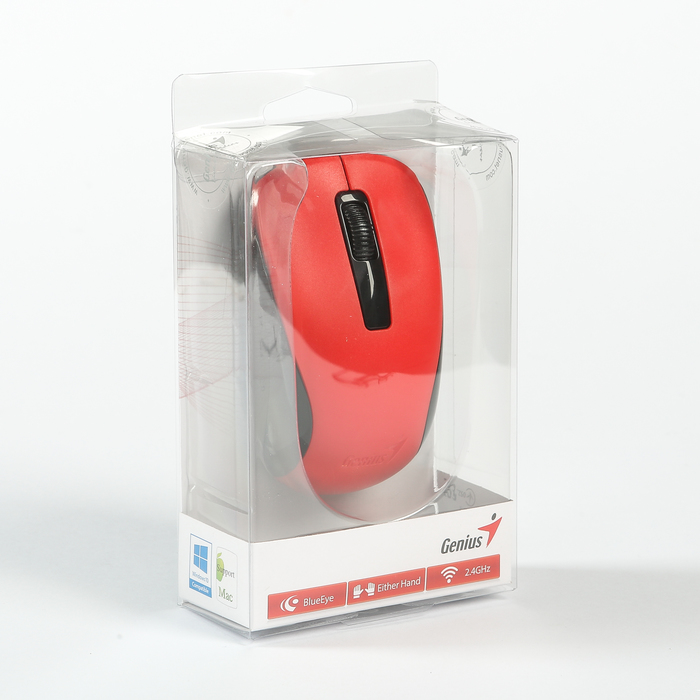 Мышь GENIUS NX-7005, беспроводная, симметричная, 1200dpi, сенсор BlueEye, красная