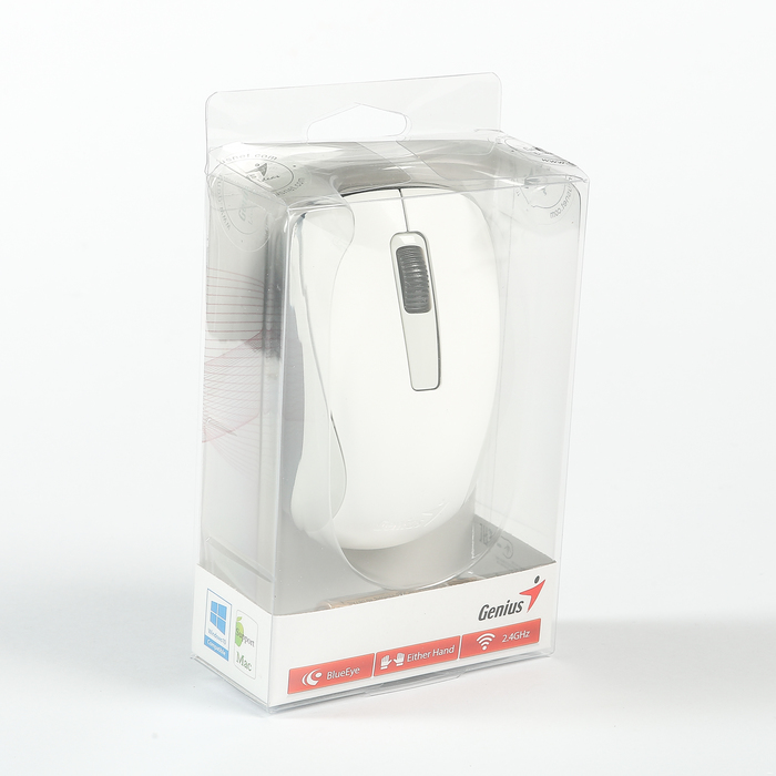 Мышь GENIUS NX-7005, беспроводная, симметричная, 1200dpi, сенсор BlueEye, белая