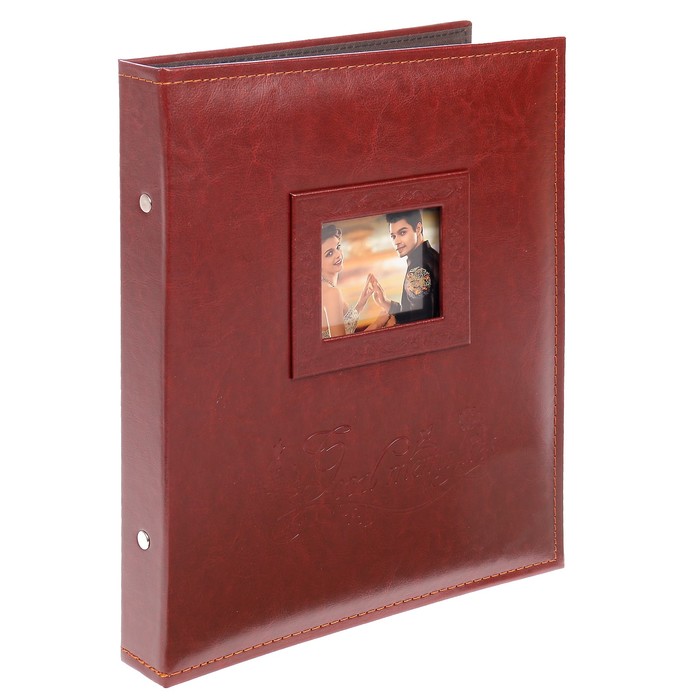 Фотоальбом магнитный 20 листов "Сердце из роз" кожзам в коробке 34х28х4,2 см