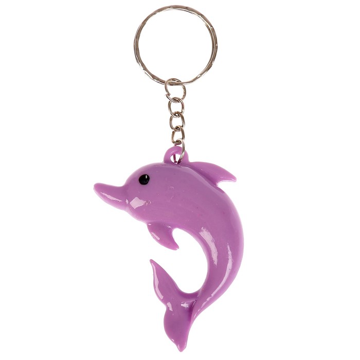 Брелок пластик "Цветной дельфин" МИКС 5,7х3х0,7 см