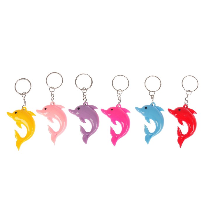 Брелок пластик "Цветной дельфин" МИКС 5,7х3х0,7 см