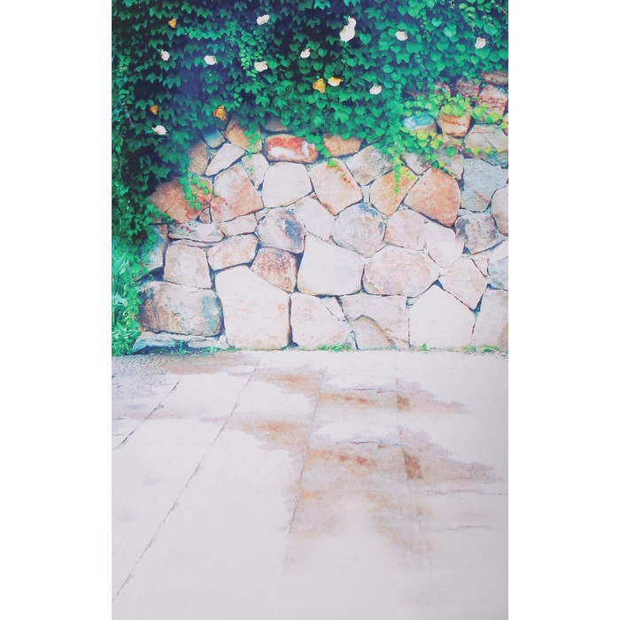 Фотофон винил "Гранитная стена" стена+пол 80х125 см