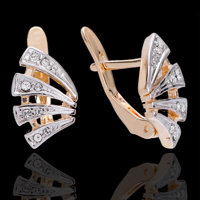 Серьги "Парус", цвет белый в золоте